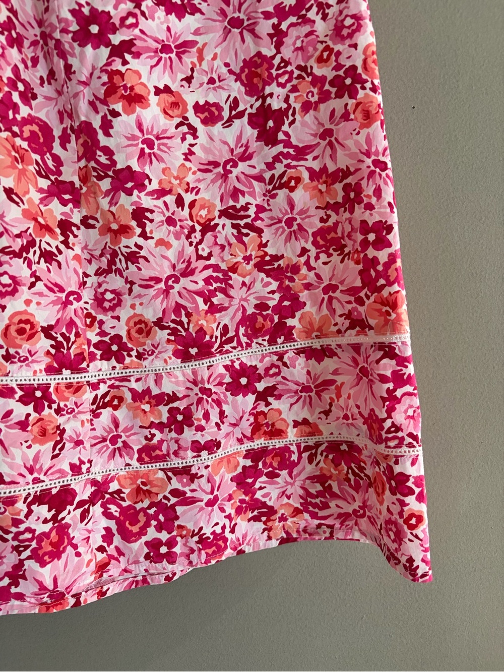 St. John's Bay Skirt Cotton A-Line Pink Floral Knee Length Y2K VTG Garden Midi - Picture 3 of 11